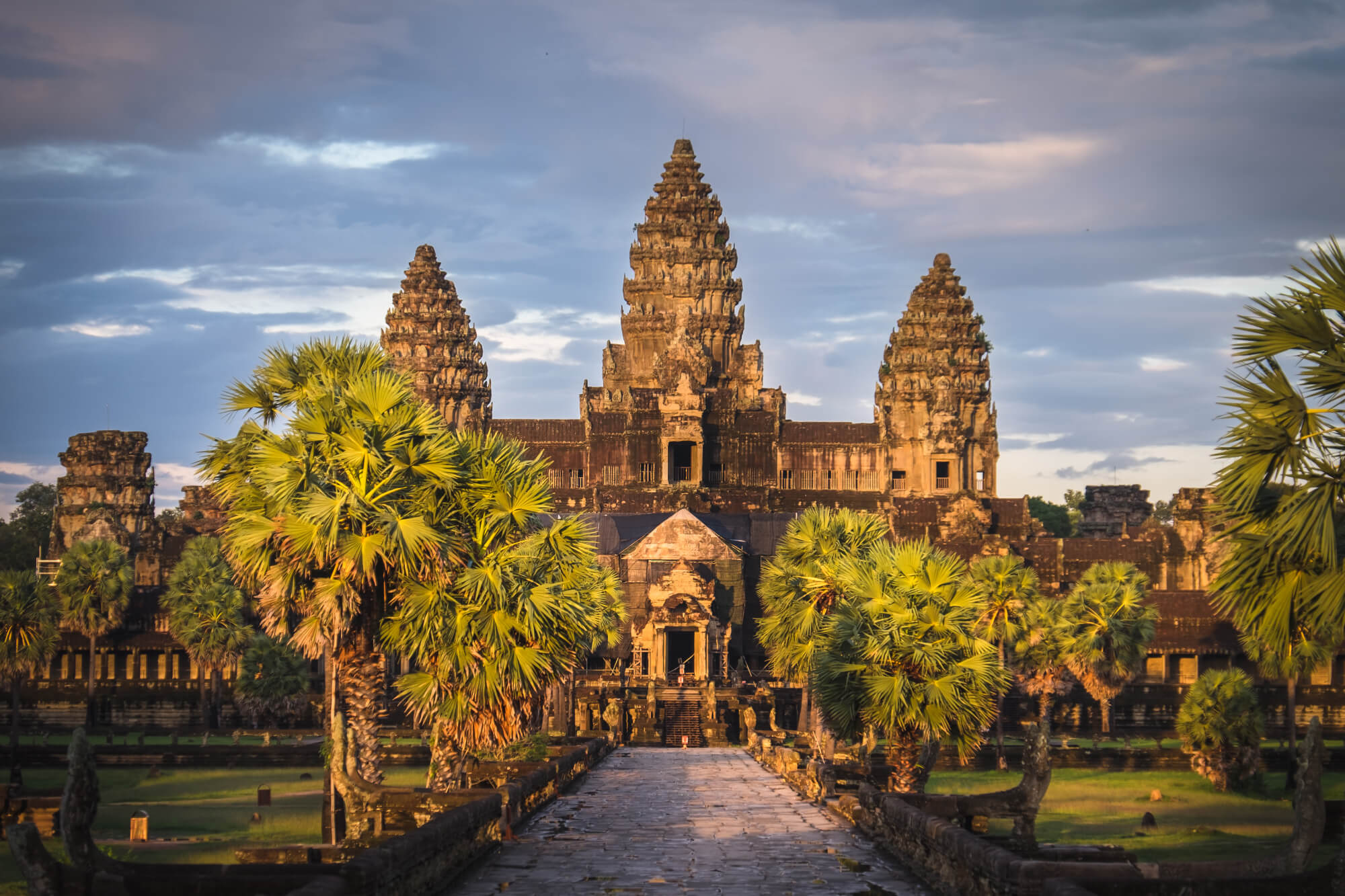 Sunset At Angkor Wat Siem Reap Cambodia 