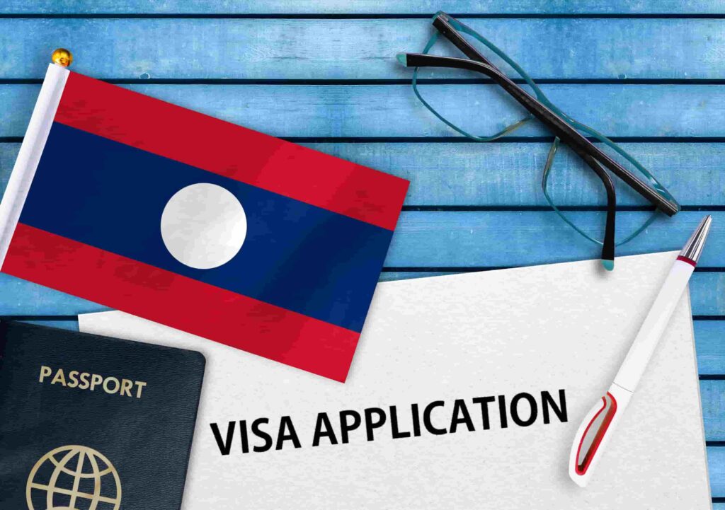 Laos EVisa How To Apply Visa First Blog   Visa Application Form And Flag Of Laos 1024x721 