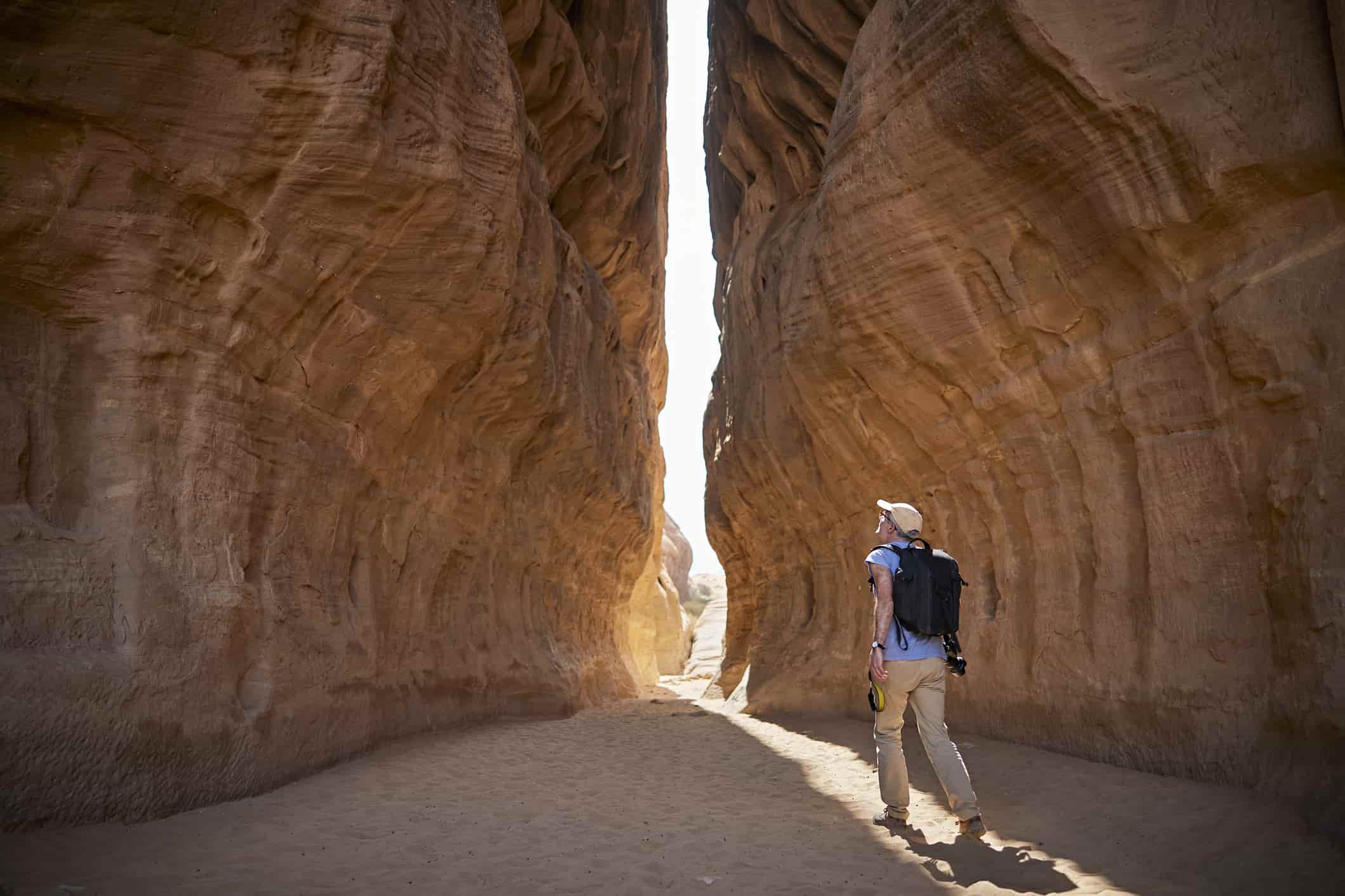 tourist exploring Saudi Arabia landmarks